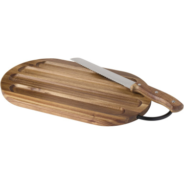 Logotrade promotional giveaways photo of: Prestige acacia wood chopping board with bread knife