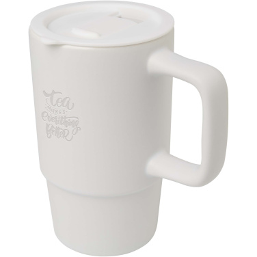 Logotrade promotional giveaway image of: Carter 450 ml ceramic mug with plastic lid