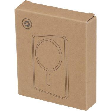 Logo trade promotional items image of: Acrab 10.000 mAh 15W magnetic wireless power bank with 20W PD - made from recycled plastic