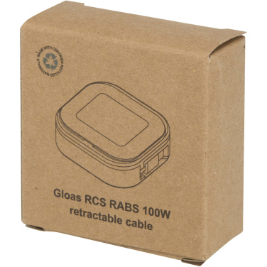Logotrade advertising product image of: Gloas 5-in-1 recycled retractable data sync and 100W fast charge cable with smartphone tool kit