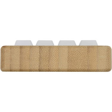 Logo trade promotional giveaways image of: Algol recycled plastic phone stand and fidget toy with bamboo details