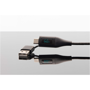 Logotrade advertising product picture of: SCX.design C51 60W 5-in-1 rPET fast charging cable with display