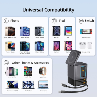 Logo trade promotional items picture of: Urban Vitamin Sacramento 105W GAN charger+retractable cables