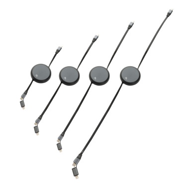 Logotrade business gift image of: Terra RCS recycled aluminium retractable 240W 2-in-1 cable