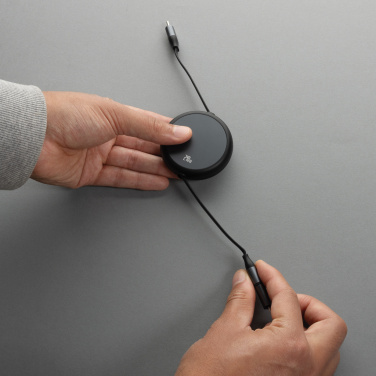 Logotrade advertising product image of: Terra RCS recycled aluminium retractable 240W 2-in-1 cable