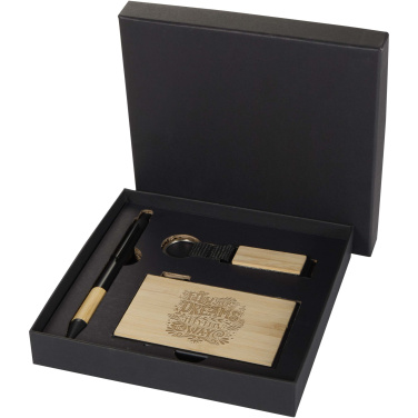 Logotrade corporate gifts photo of: Minka RCS recycled aluminium ballpoint pen, keychain and RFID card holder gift set