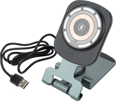 Logo trade promotional merchandise picture of: Phone holder with wireless charger