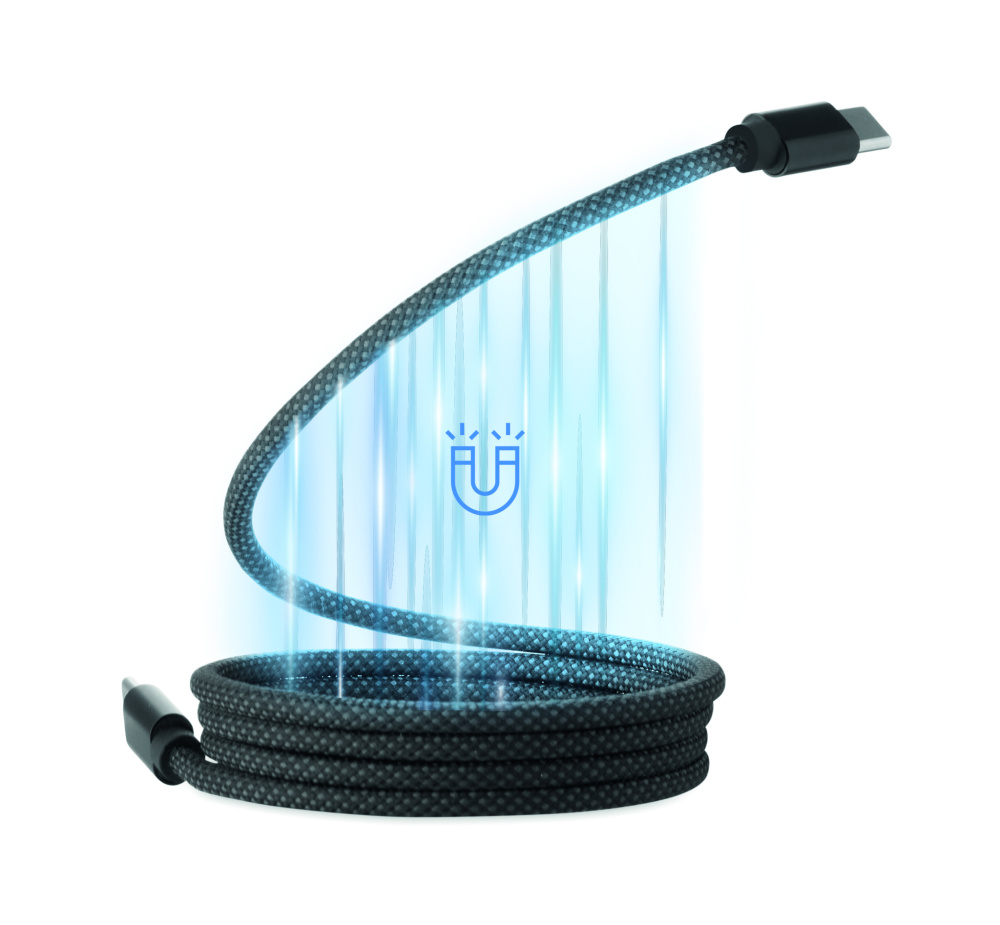 Logo trade advertising product photo of: Braided magnetic cable in RPET