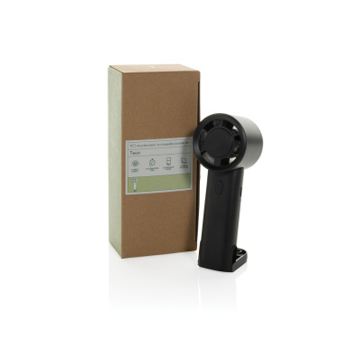 Logotrade promotional merchandise image of: Twist RCS recycled plastic re-chargeable portable fan
