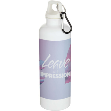 Logotrade business gifts photo of: Oregon 750 ml solid colour RCS recycled plastic water bottle with carabiner