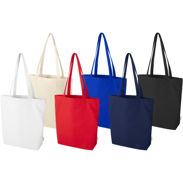 Logo trade promotional merchandise picture of: Odisha 180 g/m² OCS organic wide bottom tote bag 11L
