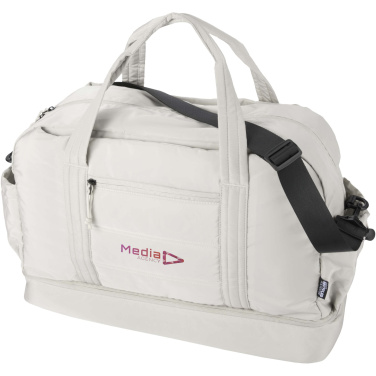 Logo trade advertising product photo of: Puffer GRS recycled duffel bag with insulated bottom 30L