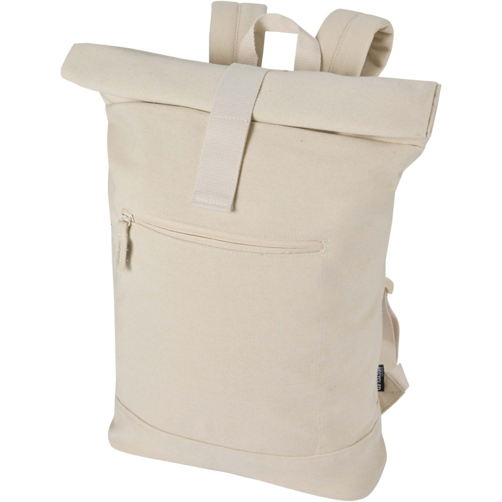 Logo trade business gift photo of: Recanvas 14” GRS recycled rolltop backpack 16L