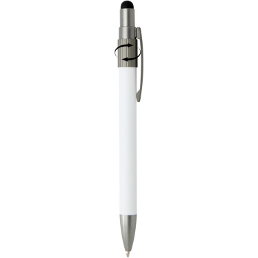 Logotrade promotional merchandise image of: Rill RCS recycled ballpoint pen with stylus and fidget spinner (black ink)