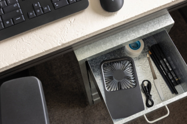 Logotrade promotional items photo of: Aervina RCS recycled plastic re-chargeable desk fan