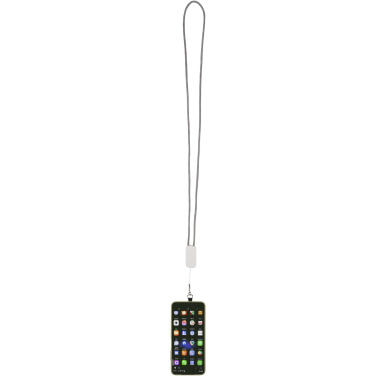 Logo trade corporate gifts image of: Anser recycled plastic smartphone lanyard with 27W 5-in-1 built-in cable
