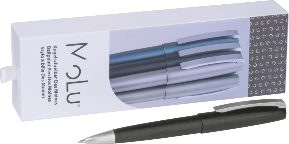 Logo trade advertising product photo of: Metal ballpoint pen Des Moines MoLu