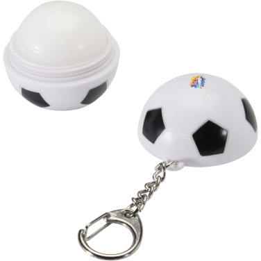 Logo trade promotional gift photo of: Rami football-shaped vanilla lip balm with SPF 15 and keychain