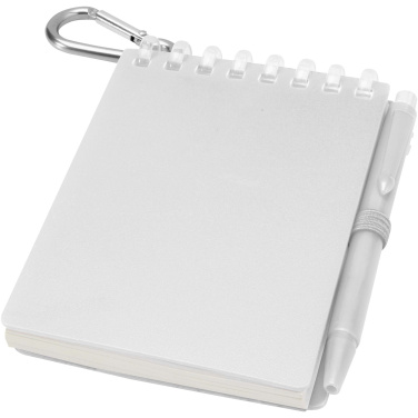 Logo trade business gifts image of: Lig Mini recycled outdoor soft cover notebook and ballpoint pen set (black ink)