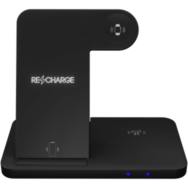 Logo trade advertising products image of: SCX.design W28 3-in-1 wireless charging base with phone stand