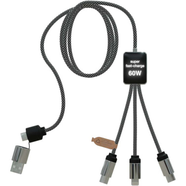 Logo trade advertising product photo of: SCX.design C33 60W Type-C charging cable with dual light-up logo