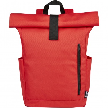 Logotrade reklaamtoote foto: Byron 15,6" GRS RPET rull-top seljakott 18L