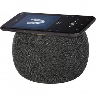 Logotrade firmakingi foto: Ecofiber bambusest/RPET Bluetooth® kõlar ja juhtmevaba laadimisalus