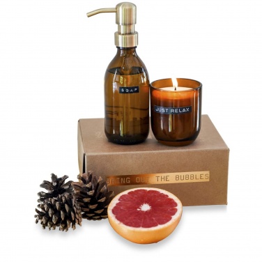 Logo trade ärikingi pilt: Wellmark Discovery 200 ml käteseebi dosaator ja 150 g lõhnaküünla komplekt - bambuse lõhn