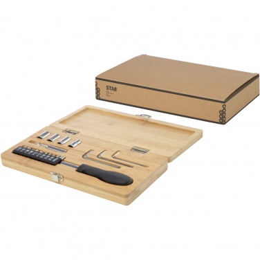 Logotrade firmakingi foto: Neetiga 19-osaline bambusest/taaskasutatud plastist tööriistakomplekt