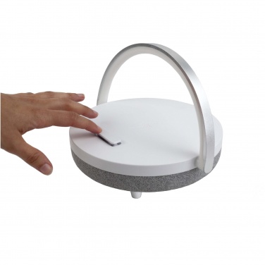 Logo trade reklaamkingituse pilt: Prixtoni 4-in-1 10 W Bluetooth® kõlar LED-tule ja juhtmevaba laadimisalusega