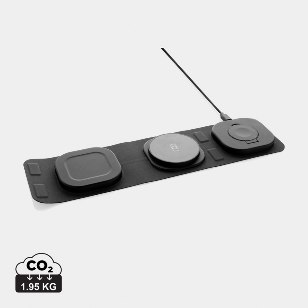 Logo trade ärikingitused foto: Swiss Peak RCS rplastist kolm-ühes juhtmevaba 15W reisilaadija