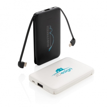 Logotrade firmakingituse foto: 5000 mAh taskuvõimsuspank integreeritud kaablitega