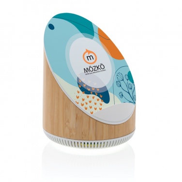 Logo trade reklaamkingituse pilt: Ovate bambusest 5W kõlar koos 15W juhtmevaba laadijaga