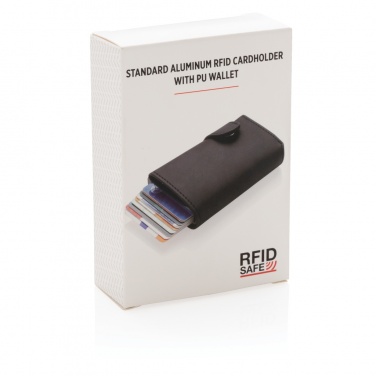 Logotrade reklaamkingi foto: Standardne alumiiniumist RFID kaardihoidja PU rahakotiga