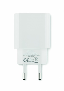 Logo trade firmakingituse pilt: 20W 2-pordiline USB-laadija EU pistik