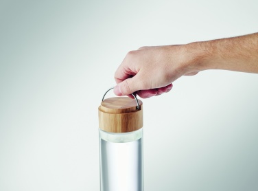 Logotrade firmakingituse foto: Klaaspudel 500ml bambusest kaas