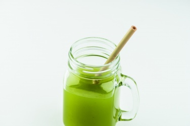 Logo trade reklaamtooted foto: Bambusest joogikõrs koos puhastuspintsliga kotis