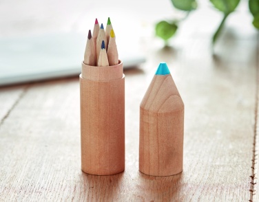 Logo trade reklaamtooted foto: 6 pliiatsit puidust karbis