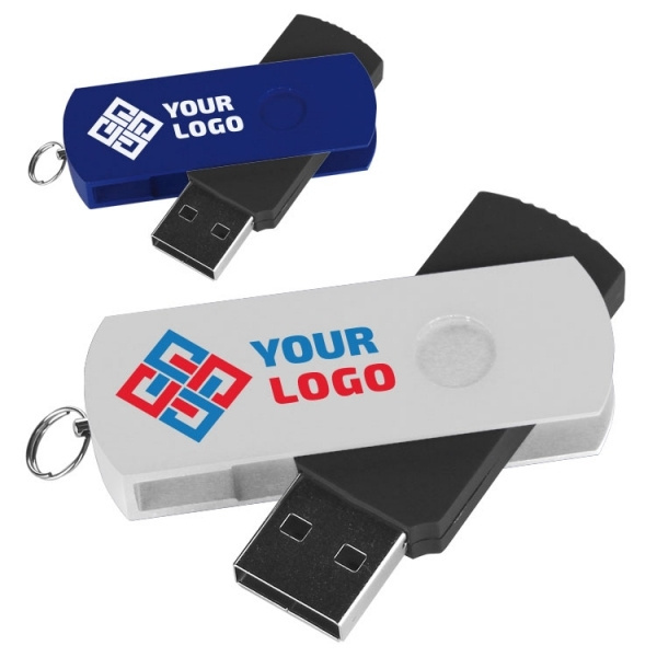 Logo trade firmakingituse pilt: Metallist ja plastist USB-mälupulk