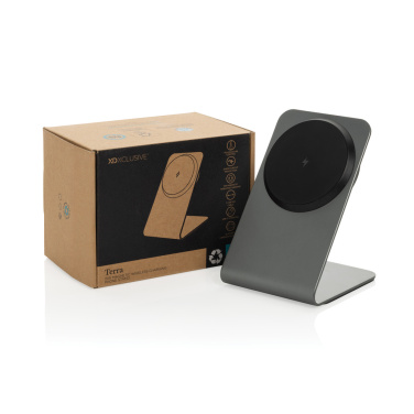 Logotrade firmakingituse foto: Terra alumiiniumist 15W magnetiline juhtmevaba laadimise telefonialus