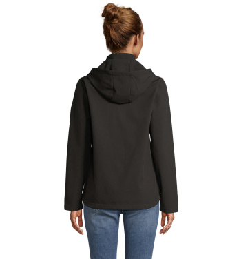 Logotrade reklaamtoote foto: RACE naiste kapuutsiga softshell