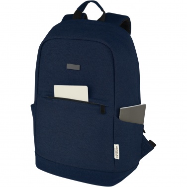 Logotrade mainostuote tuotekuva: Joey 15,6" GRS-kierrätetystä kankaasta valmistettu varkaudenestoreppu kannettavalle 18 l