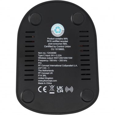 Logo trade mainoslahjat ja liikelahjat kuva: Loop 15 W:n langaton kaksisuuntainen latausteline RCS-kierrätetystä muovista