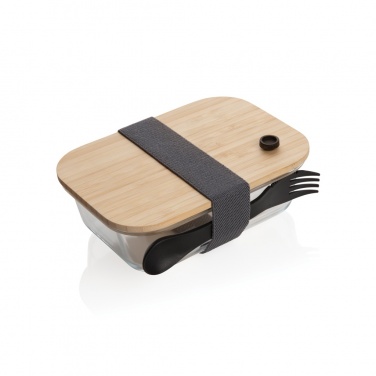 Logotrade liikelahjat kuva: Lasinen lounasrasia bambukannella