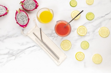 Logo trade mainoslahja ja liikelahja tuotekuva: Uudelleenkäytettävä 3-osainen pillisetti