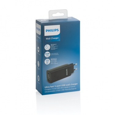 Logo trade mainostuotet tuotekuva: Philips 65 W erittäin nopea PD 3-porttinen USB-laturi