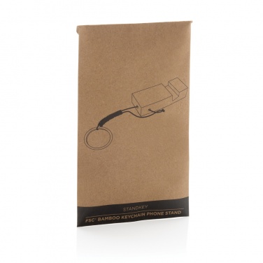 Logo trade mainoslahjat tuotekuva: Standkey puhelinteline avaimenperä bambua