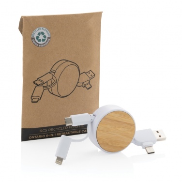 Logo trade mainostuotet tuotekuva: RCS Ontario 6-in-1 sisäänvetäytyvä kaapeli