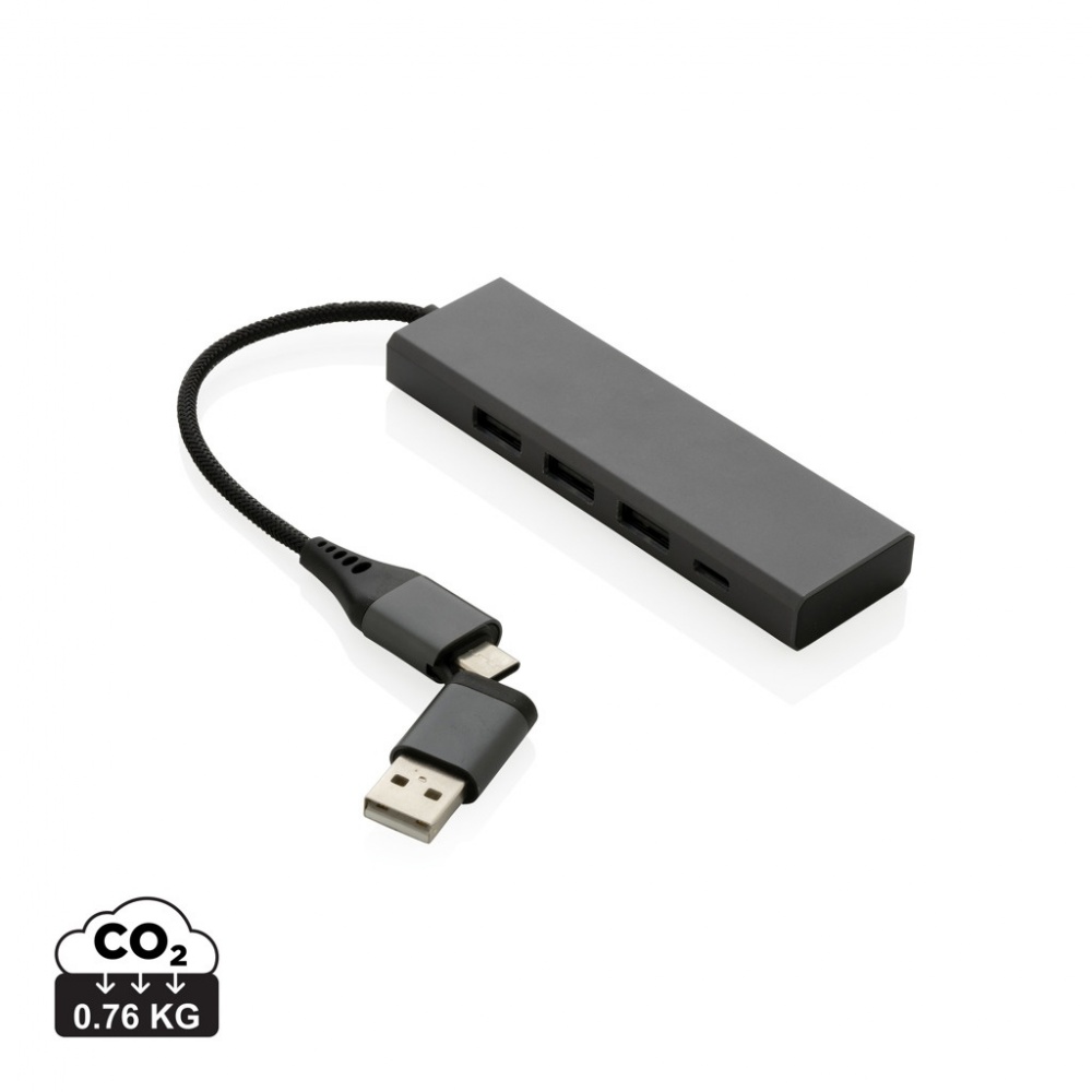 Logo trade liikelahja mainoslahja tuotekuva: Terra RCS alumiininen USB-hub 3 portilla