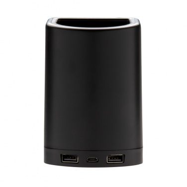 Logo trade mainoslahja ja liikelahja tuotekuva: Light up logo 5W langaton laturi ja kynäteline